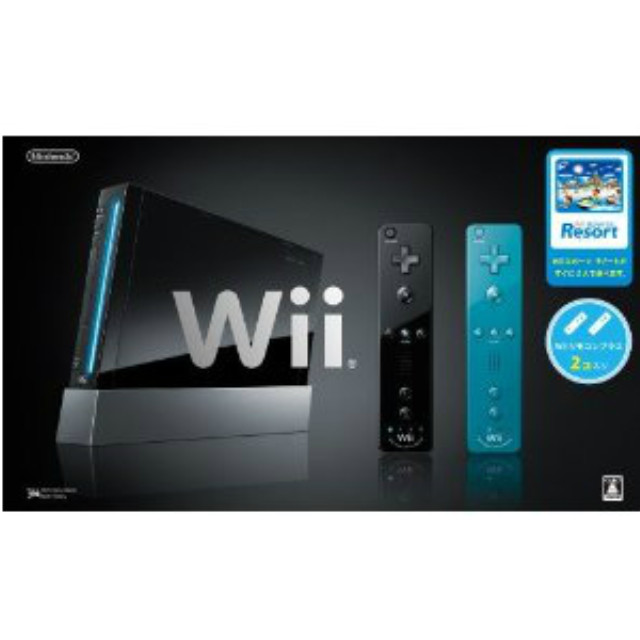 [Wii](本体)Wii(クロ) (Wiiリモコンプラスx2個(クロ/アオ)＆Wii Sports Resort(スポーツリゾート)同梱) (RVL-S-KABH)