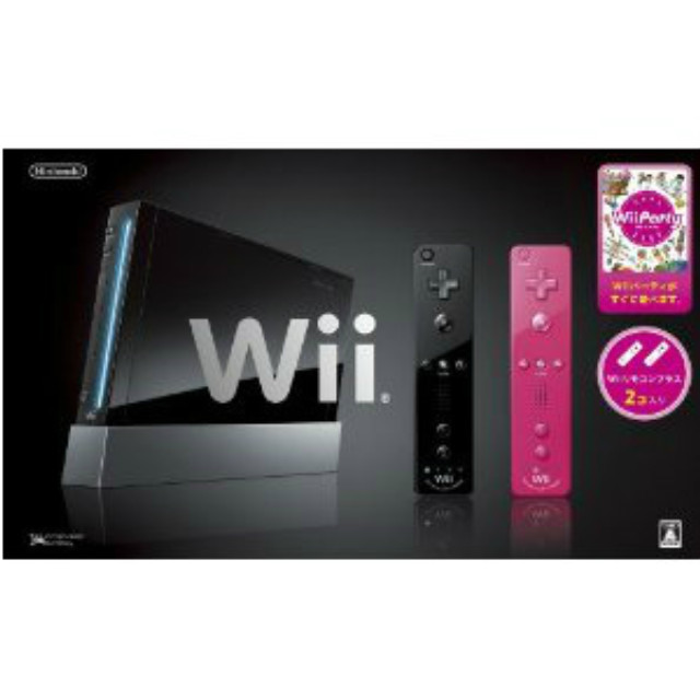 [Wii](本体)Wii(クロ) (Wiiリモコンプラスx2個(シロ/ピンク)＆Wii Party(パーティ)同梱) (RVL-S-KABN)