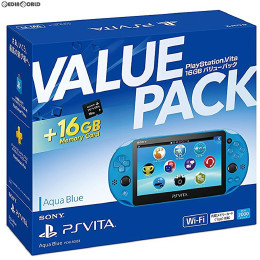 [PSV]PlayStation Vita 16GB バリューパック Wi-Fiモデル アクア・ブルー(PCHJ-10033)