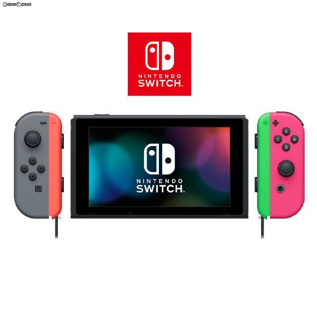 [Switch](本体)マイニンテンドーストア限定 Nintendo Switch(ニンテンドースイッチ) カスタマイズ Joy-Con(L) グレー/(R) ネオンピンク Joy-Conストラップ ネオンレッド/ネオングリーン(HAC-S-KAYAA)