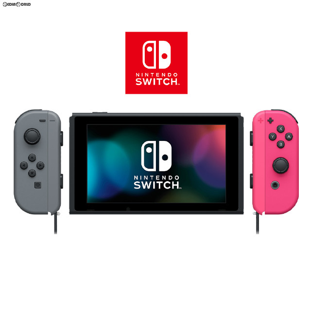 [Switch](本体)マイニンテンドーストア限定 Nintendo Switch(ニンテンドースイッチ) カスタマイズ Joy-Con(L) グレー/(R) ネオンピンク Joy-Conストラップ グレー/ネオンピンク(HAC-S-KAYAA)