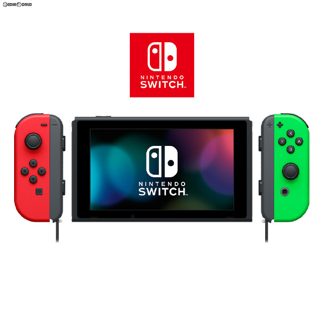 [Switch](本体)マイニンテンドーストア限定 Nintendo Switch(ニンテンドースイッチ) カスタマイズ Joy-Con(L) レッド/(R) ネオングリーン Joy-Conストラップ ブラック(HAC-S-KAYAA)
