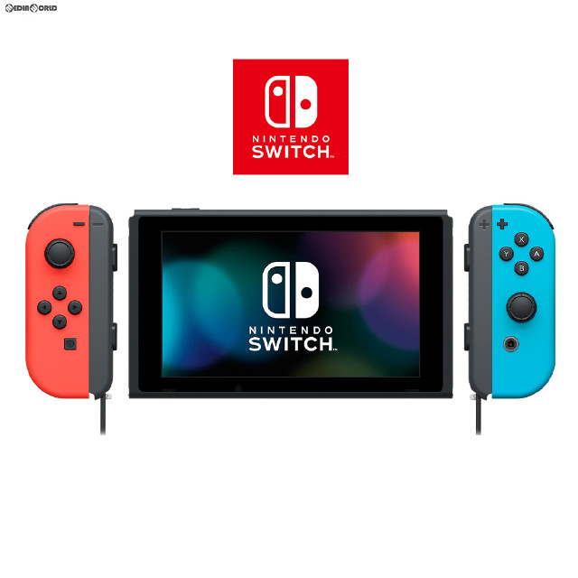 [Switch](本体)(未使用)マイニンテンドーストア限定 Nintendo Switch(有機ELモデル)(ニンテンドースイッチ 有機ELモデル) Joy-Con(L) ネオンレッド/(R) ネオンブルー Joy-Conストラップ ブラック(HEG-S-KAYAA)