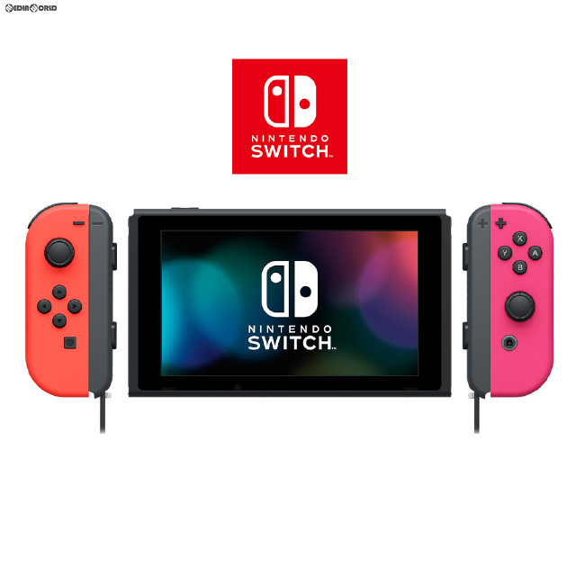 [Switch](本体)マイニンテンドーストア限定 Nintendo Switch(ニンテンドースイッチ 有機ELモデル) カスタマイズ Joy-Con(L) ネオンレッド/(R) ネオンピンク Joy-Conストラップ ブラック/ブラック(HEG-S-KAYAA)
