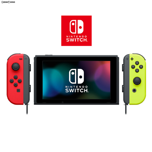 [Switch](本体)マイニンテンドーストア限定 Nintendo Switch(ニンテンドースイッチ) 2台目用セット カスタマイズ Joy-Con(L) レッド/(R) ネオンイエロー Joy-Conストラップ ブラック(HAC-S-KAYAA)