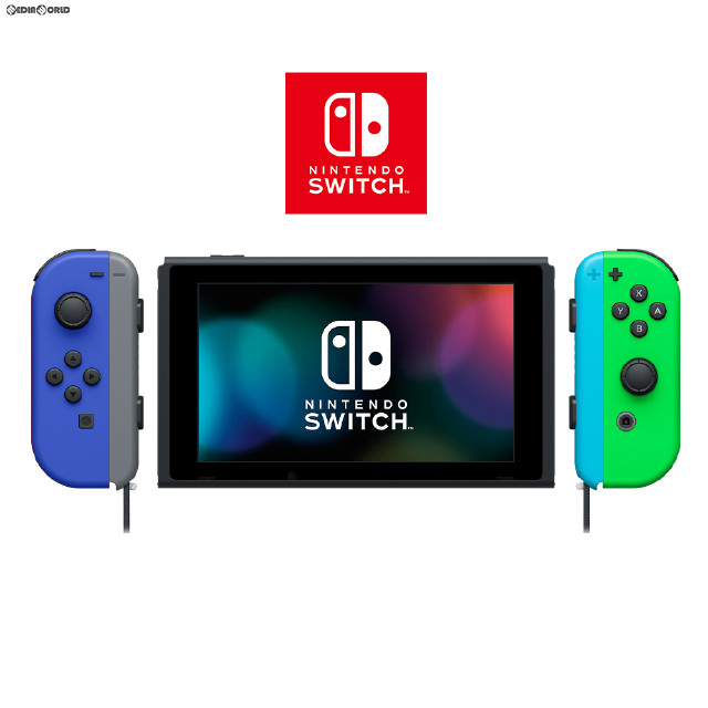 [Switch](本体)マイニンテンドーストア限定 Nintendo Switch(ニンテンドースイッチ) カスタマイズ Joy-Con(L) ブルー/(R) ネオングリーン Joy-Conストラップ グレー/ネオンブルー(HAD-S-KAYAA)
