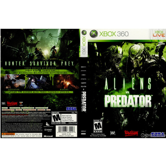 [Xbox360]ALIENS VS PREDATOR(エイリアン バーサス プレデター) 北米版(68042)