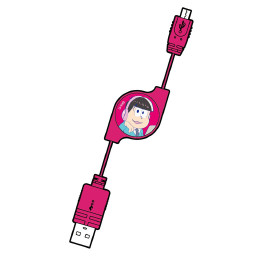 [OPT]おそ松さん マイクロUSB巻き取りケーブル(PS Vita/PS4用) ピンク(トド松) サイバーガジェット(OSG02-6)