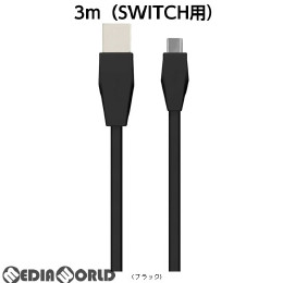 [Switch]CYBER・USB充電フラットケーブル 3m(SWITCH用)(スイッチ用) ブラック サイバーガジェット(CY-NSUSFC3-BK)
