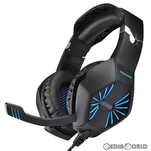 [PS4]GAMING HEADSET(ゲーミングヘッドセット) マイク付 Black+Blue(ブラック+ブルー) PECHAM(A1)