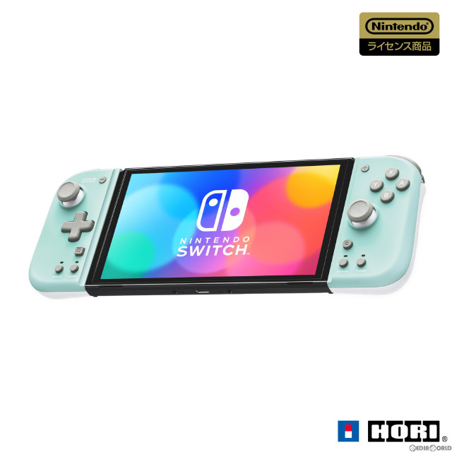 [Switch]グリップコントローラー FIT for Nintendo Switch(フィット for ニンテンドースイッチ) ミントグリーン×ホワイト 任天堂ライセンス商品 HORI(NSW-396)