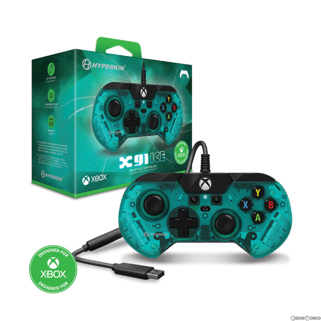 [XboxX/S]X91 ICE 有線コントローラー Aqua Green(アクアグリーン) Hyperkin(M02628-AG)