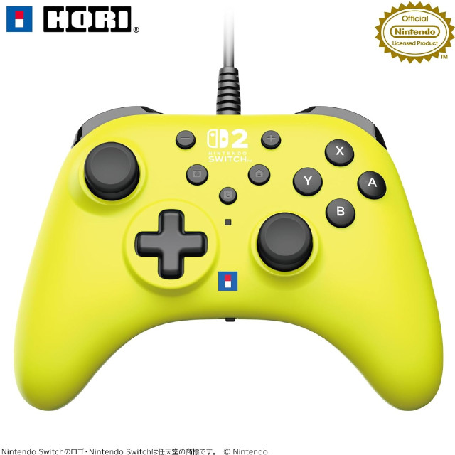 [Switch2] ホリパッド TURBO for Nintendo Switch 2(ニンテンドースイッチ2) / Windows PC(ライムイエロー) 任天堂ライセンス商品 HORI(NSX-066)