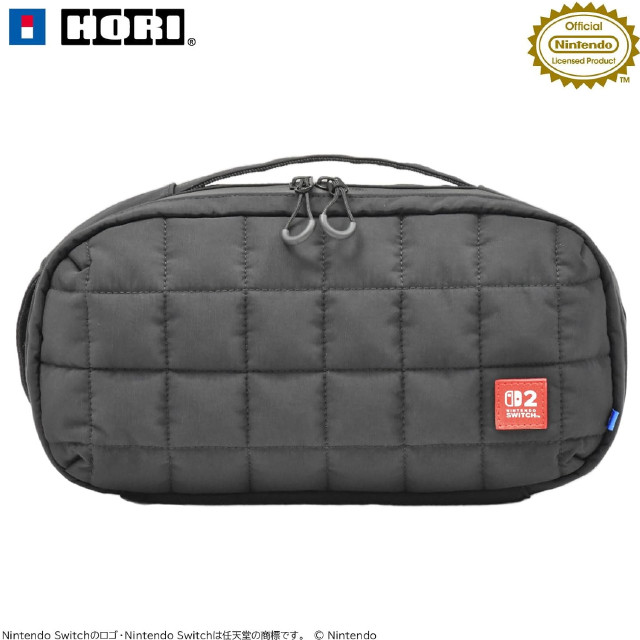 [Switch2] キルティングミディアムポーチ for Nintendo Switch 2(ニンテンドースイッチ2)(ブラック) 任天堂ライセンス商品 HORI(NSX-019)