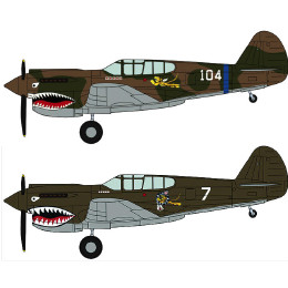 [PTM]2082 1/72 P-40Eウォーホーク フライングタイガース コンボ2機セット プラモデル ハセガワ