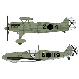 [PTM]02197 1/72 He51B-1 & Bf109E-3 コンドル軍団(2機セット) プラモデル ハセガワ