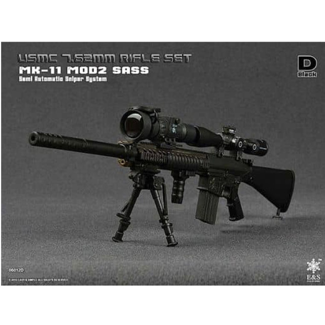 [FIG]MK11 MOD2 SASS ブラック USMC7.62mmライフルセット 1/6 アクションフィギュア用アクセサリー Easy&Simple
