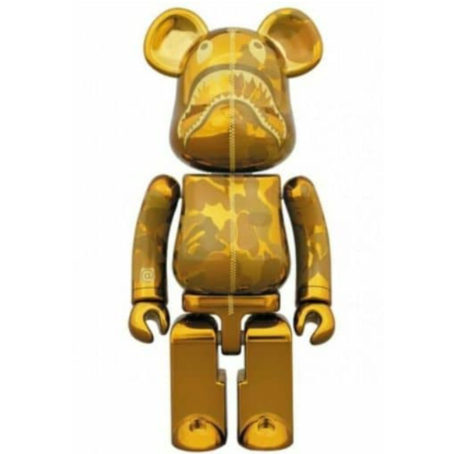 買取]超合金 BAPE(R) CAMO SHARK BE@RBRICK(ベアブリック) GOLD 完成