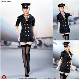 [DOL]1/6 女性用 セクシー フィメール フライアテンダント スーツ セット ブラック ドール用衣装(ATX038-A) ACプレイ