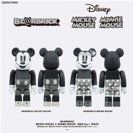 [買取]BE@RBRICK(ベアブリック) MICKEY MOUSE & MINNIE MOUSE(ミッキーマウス&ミニーマウス) 100%(B&W Ver) 2PACK(2パック) ディズニー 完成品 可動フィギュア メディコム・トイ