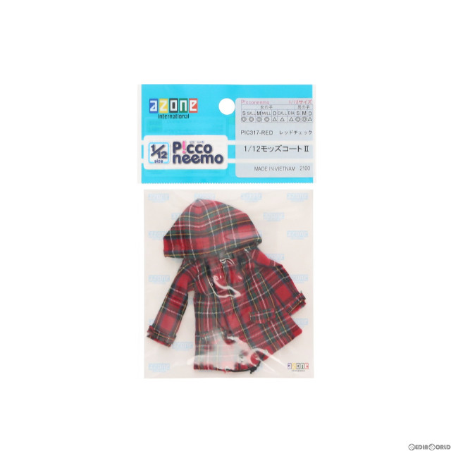[FIG]1/12 ピコニーモ用 モッズコートII(レッドチェック) ドール用衣装(PIC317-RED) アゾン