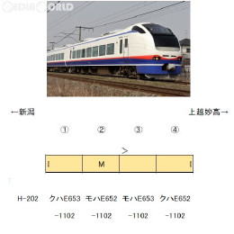 [RWM](再販)30502 E653系1100番代しらゆき 4両編成セット(動力付き) Nゲージ 鉄道模型 GREENMAX(グリーンマックス)