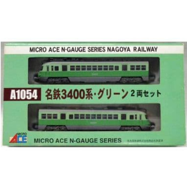 [RWM]A1054 名鉄 3400系(いもむし) グリーン 2両セット Nゲージ 鉄道模型 MICRO ACE(マイクロエース)