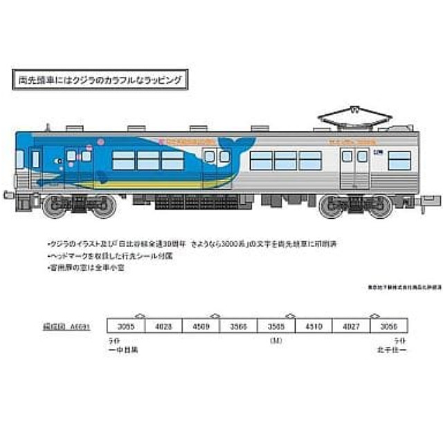 [RWM]A6691 営団 3000系 「さよなら3000系」 装飾電車 8両セット Nゲージ 鉄道模型 MICRO ACE(マイクロエース)