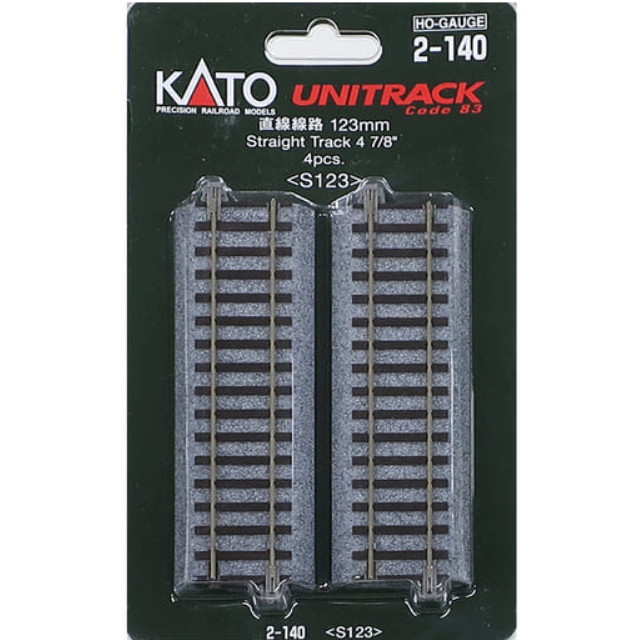 [RWM]2-140 UNITRACK(ユニトラック) 直線線路 123mm(4本入) HOゲージ 鉄道模型 KATO(カトー)