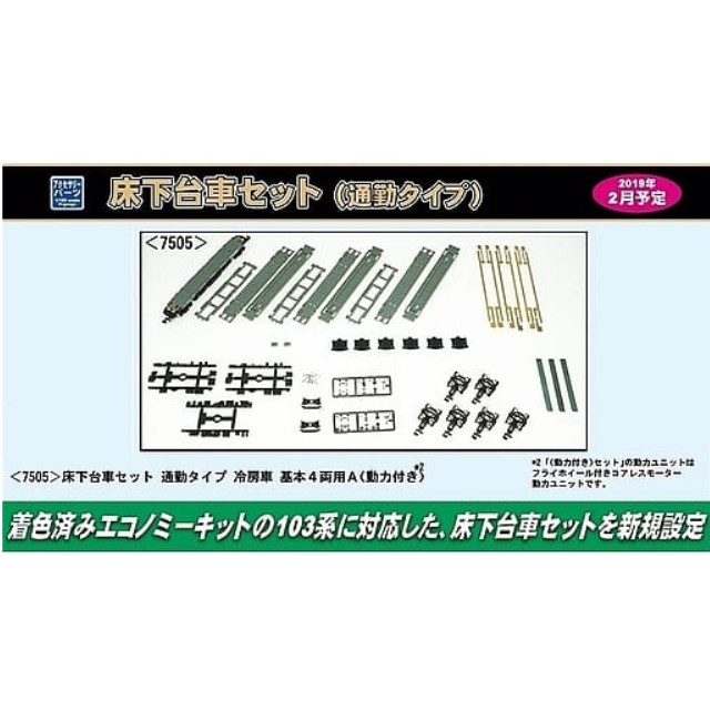 [RWM]7505 床下台車セット 通勤タイプ 冷房車 基本4両用A(動力付き) Nゲージ 鉄道模型 GREENMAX(グリーンマックス)