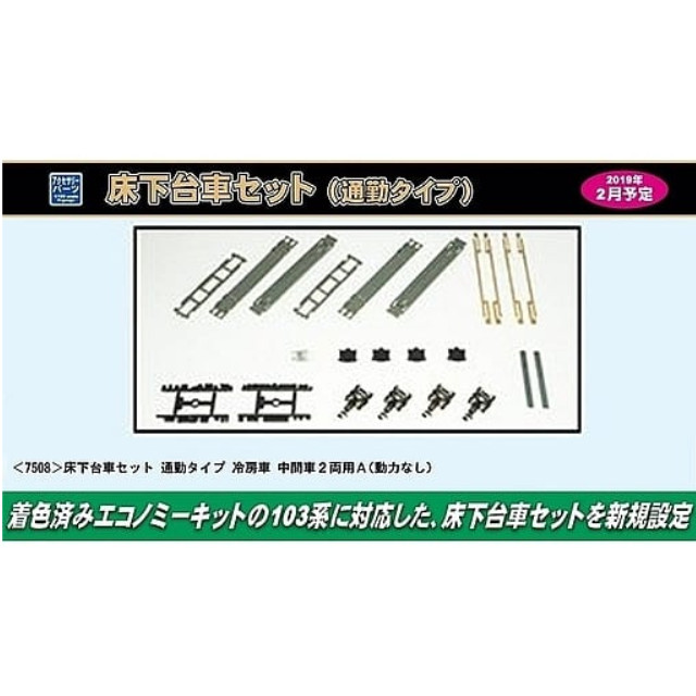 [RWM]7508 床下台車セット 通勤タイプ 冷房車 中間車2両用A(動力無し) Nゲージ 鉄道模型 GREENMAX(グリーンマックス)