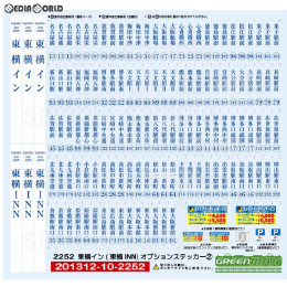 [RWM](再販)2252 東横イン(INN)オプションステッカー(2) Nゲージ 鉄道模型 GREENMAX(グリーンマックス)