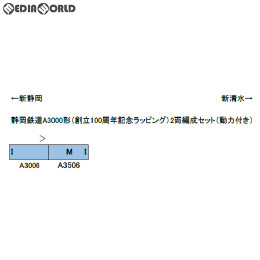 [RWM]50627 静岡鉄道A3000形(創立100周年記念ラッピング) 2両編成セット(動力付き) Nゲージ 鉄道模型 GREENMAX(グリーンマックス)