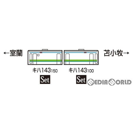 [RWM]98088 JR キハ143形ディーゼルカー(室蘭本線)セット(2両)(動力付き) Nゲージ 鉄道模型 TOMIX(トミックス)