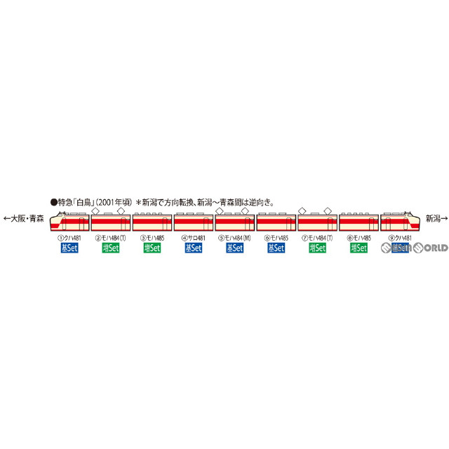 [RWM]98385 JR 485系特急電車(京都総合運転所・白鳥) 基本セットA(5両)(動力付き) Nゲージ 鉄道模型 TOMIX(トミックス)