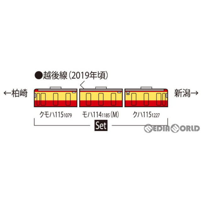 [買取]98418 JR 115-1000系近郊電車(懐かしの新潟色・N40編成)セット(3両)(動力付き) Nゲージ 鉄道模型 TOMIX(トミックス)