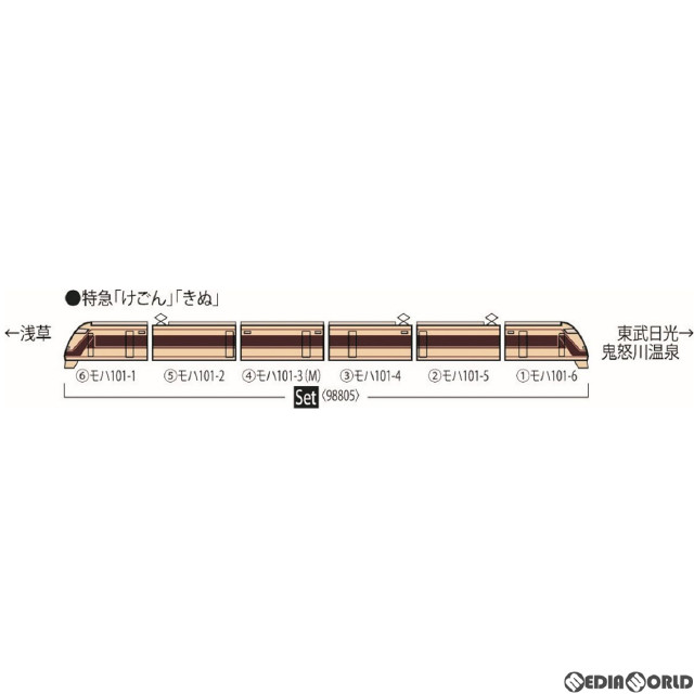 98805 東武100系スペーシア(DRCカラー) 6両セット(動力付き) N