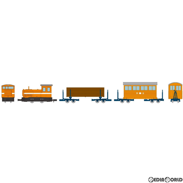 [RWM]325437 鉄道コレクション(鉄コレ) ナローゲージ80 猫山森林鉄道 L型ディーゼル機関車(赤色・白帯)+客車+運材車 3両セットB (動力無し) HOナローゲージ 鉄道模型 TOMYTEC(トミーテック)