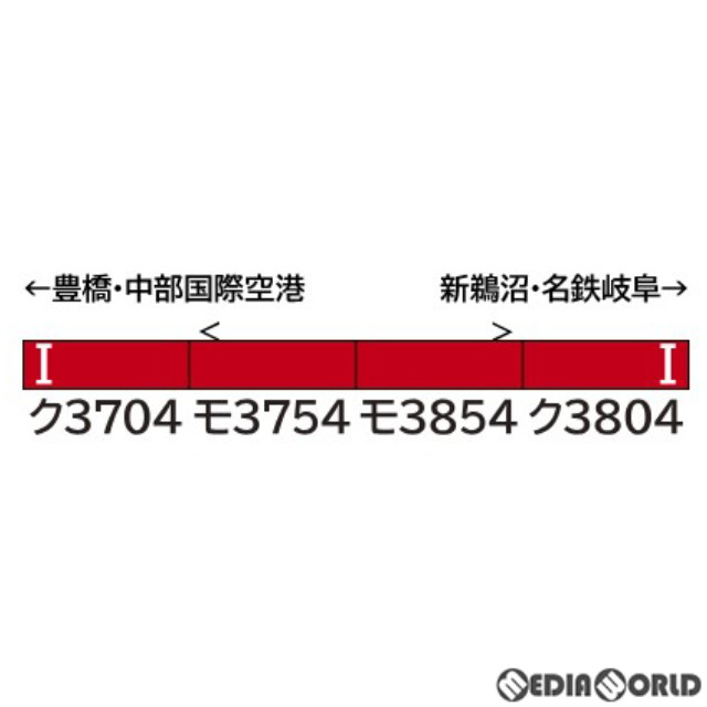 [RWM]31908 名鉄3700系(2次車) 増結4両編成セット(動力無し) Nゲージ 鉄道模型 GREENMAX(グリーンマックス)