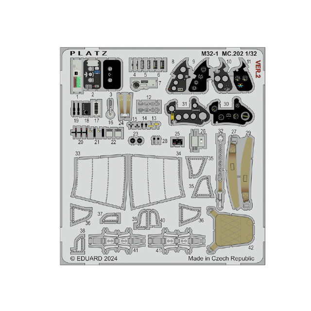 [PTM](再販)1/32 イタリア空軍 マッキ MC.202 フォルゴーレ用 エッチングパーツ プラモデル用アクセサリ(M32-1) プラッツ