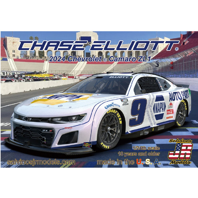 [PTM] 1/24 チェイス・エリオット #9 ホワイト NAPA シボレー カマロ NASCAR 2024 プラモデル(HMC2024CELA) Salvinos JR Models(サルビノス J・R モデル)