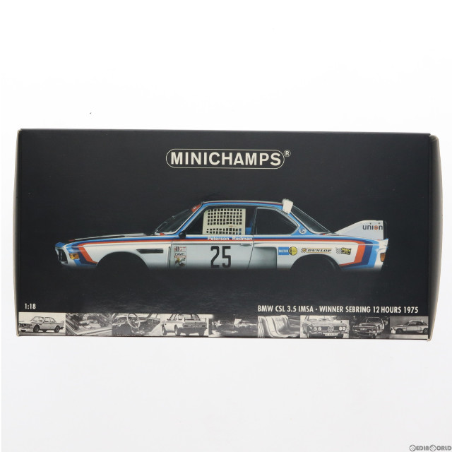 [MDL]1/18 BMW CSL 4.3 IMSA WINNER SEBRING 12 HOURS 1975 DUNLOP #25(ホワイト×ブルー×レッド) 完成品 ミニカー(180752925) MINICHAMPS(ミニチャンプス)