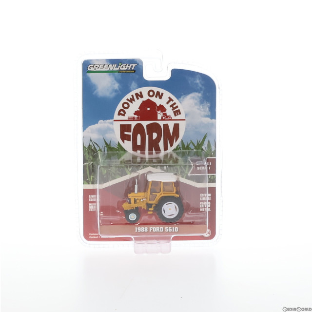 [MDL]1/64 1988 Ford 5610 Tractor with Enclosed Cab(イエロー×ホワイト) Down on the Farm Series 1 完成品 ミニカー(48010) GREENLIGHT(グリーンライト)