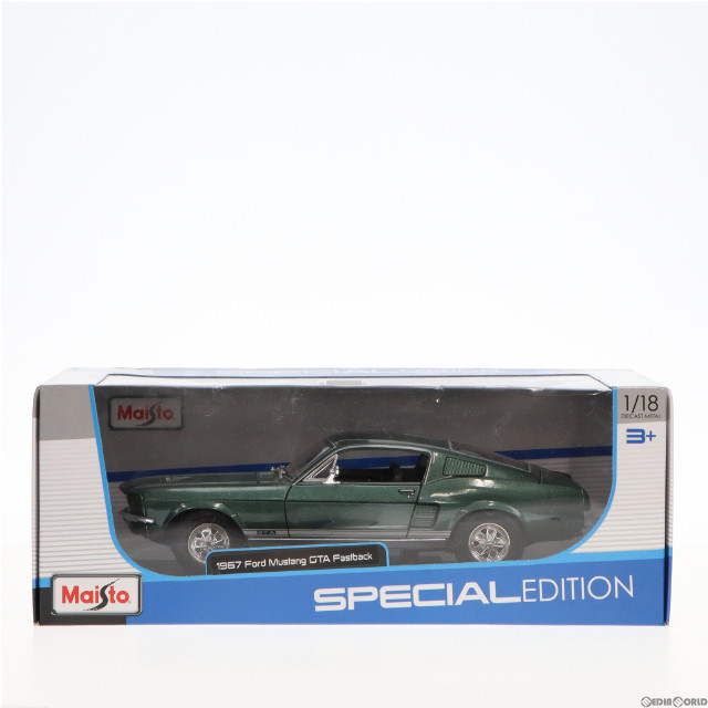 [MDL]1/18 1967 フォード・マスタング GTA ファストバック(グリーン) 完成品 ミニカー(31166) Maisto(マイスト)