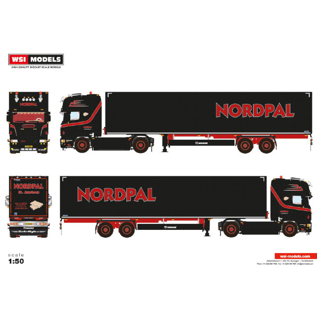 [MDL] 1/50 Nordpal SCANIA(スカニア) R6 TOPLINE 4X2 TRIDEC BOX TRAILER - 2 AXLE 完成品 ミニカー(01-4391) WSI MODELS