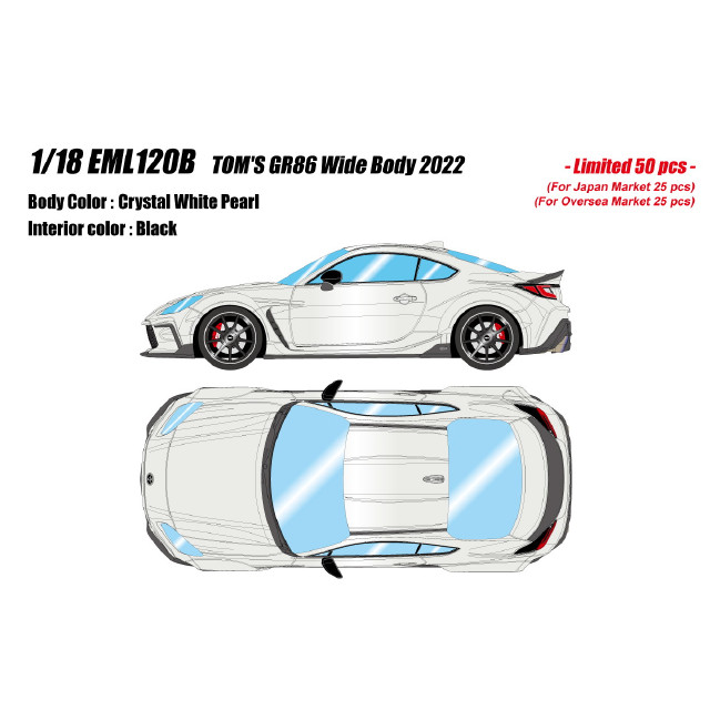 [MDL] 1/18 TOM'S GR86 Wide Body 2022(クリスタルホワイトパール) 完成品 ミニカー(EML120B) EIDOLON(アイドロン)