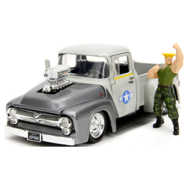 [MDL]HOLLYWOOD RIDESシリーズ 1/24 フォード F-100 1956 ストリートファイター/ガイル フィギュア付 STREET FIGHTER 完成品 ミニカー(JADA34373) Jada Toys(ジャダトイズ)