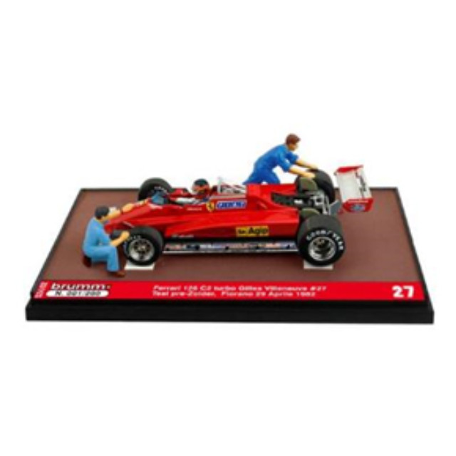 [MDL]1/43 フェラーリ 126 C2 フィオラノテストコース プレゾルダー1982 Gilles Villeneuve #27 完成品 ミニカー(S2402) BRUMM(ブルム)