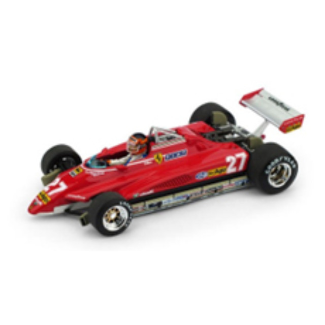 [MDL](再販)1/43 フェラーリ 126C2 1982年 ブラジルGP #27 Gilles Villeneuve ドライバーフィギュア付き 完成品 ミニカー(R593CH) BRUMM(ブルム)