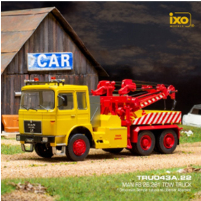 [MDL]1/43 MAN F8 レッカー車 イエロー 完成品 ミニカー(TRU043A) IXO Models(イクソモデルス)